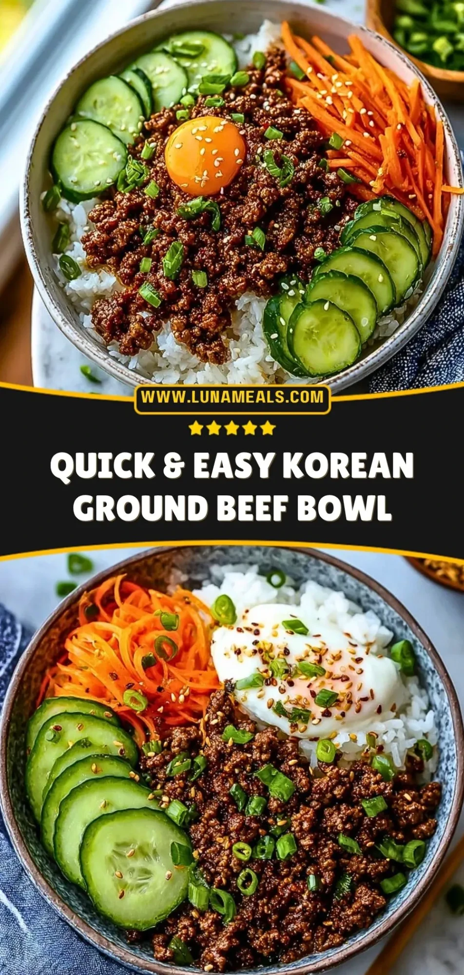 Quick & Easy Korean Ground Beef Bowl Pin 2