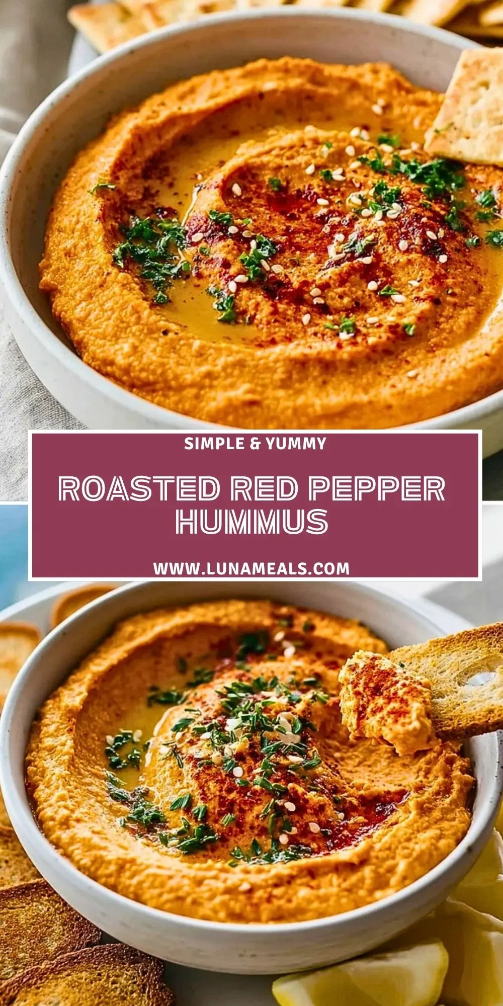 Roasted Red Pepper Hummus Pin 1