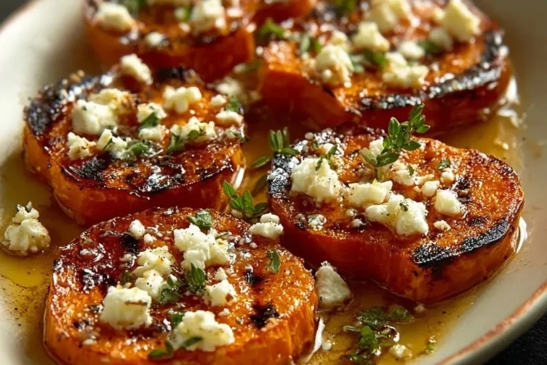 Roasted Sweet Potato Rounds with Honey & Feta 1