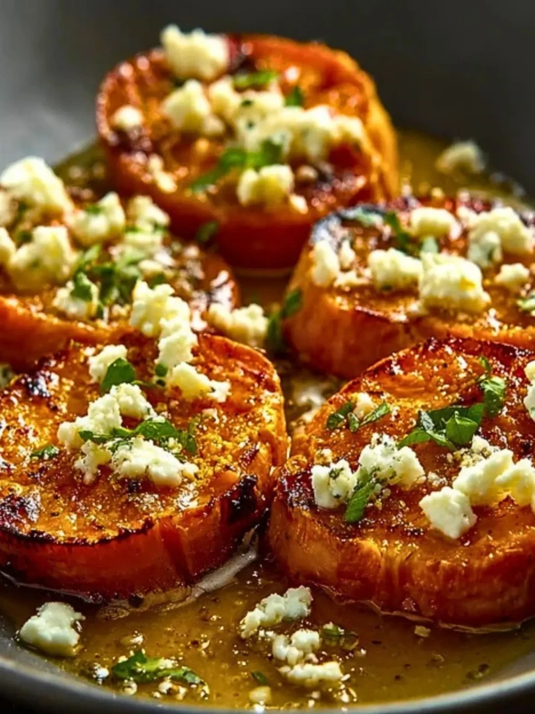 Roasted Sweet Potato Rounds with Honey & Feta 2