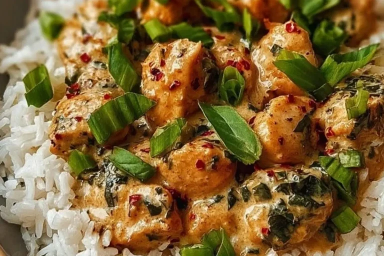 Spiced Coconut Basil Chicken with Rice