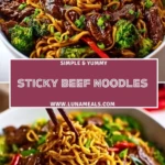 Sticky Beef Noodles Pin 1