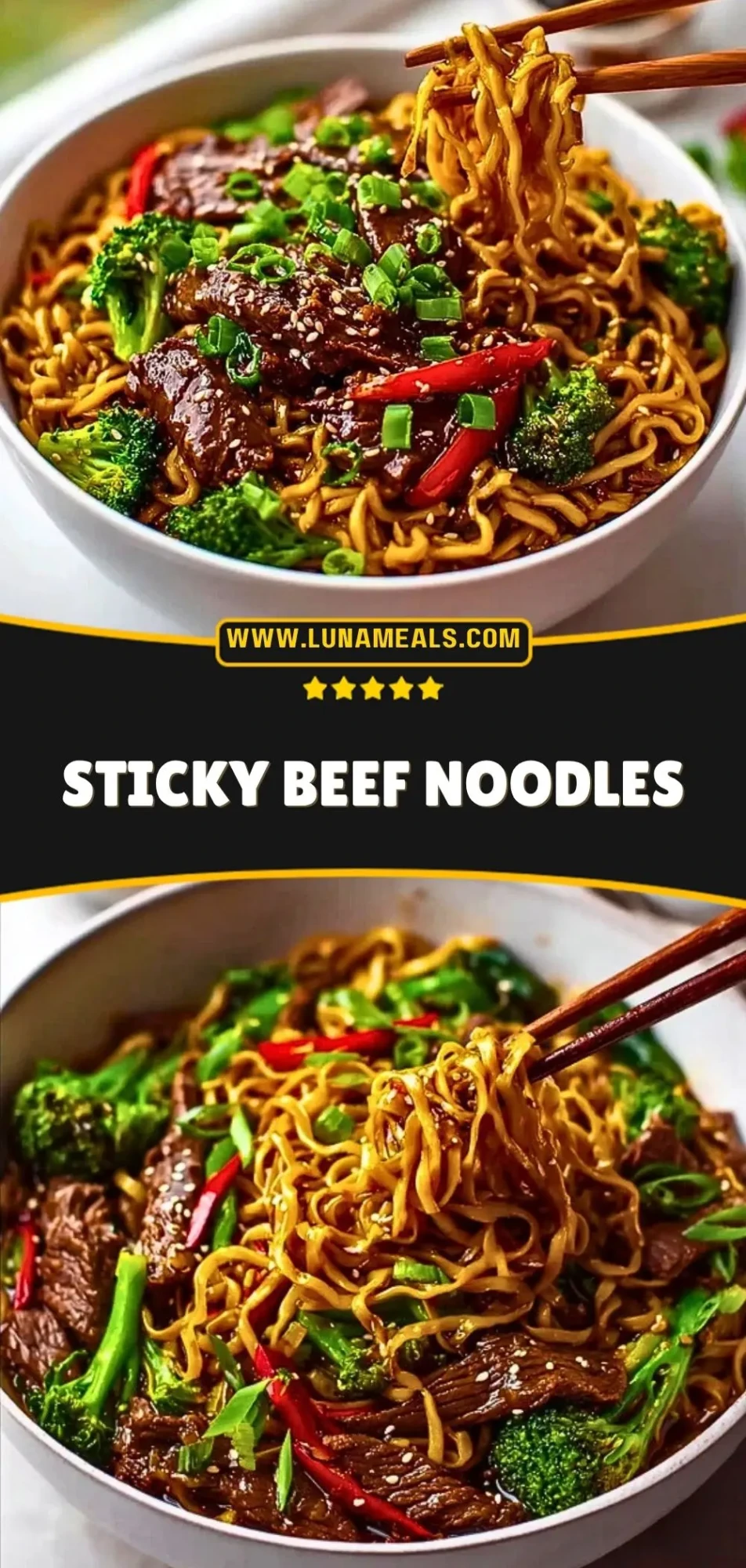 Sticky Beef Noodles Pin 2