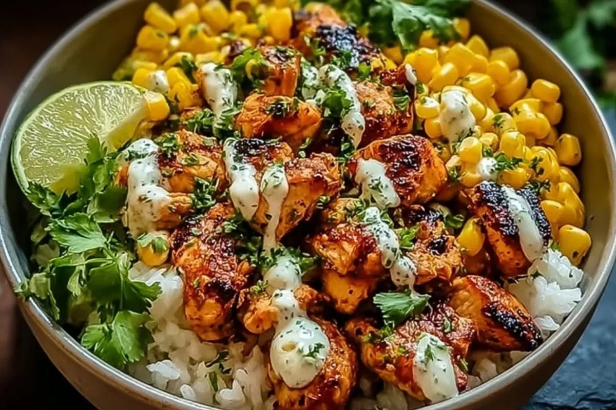 Street Corn Chicken Rice Bowl