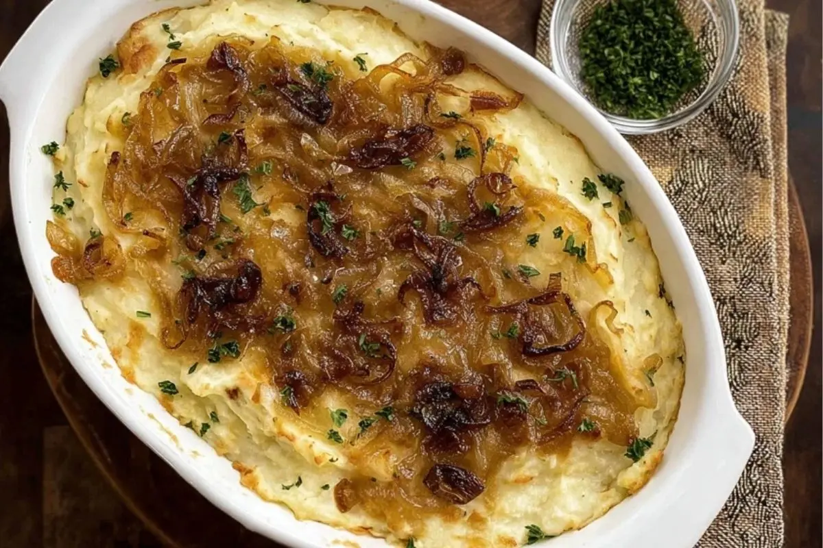 Twice Baked French Onion Mashed Potatoes