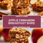 Apple Cinnamon Breakfast Bars Pin 1