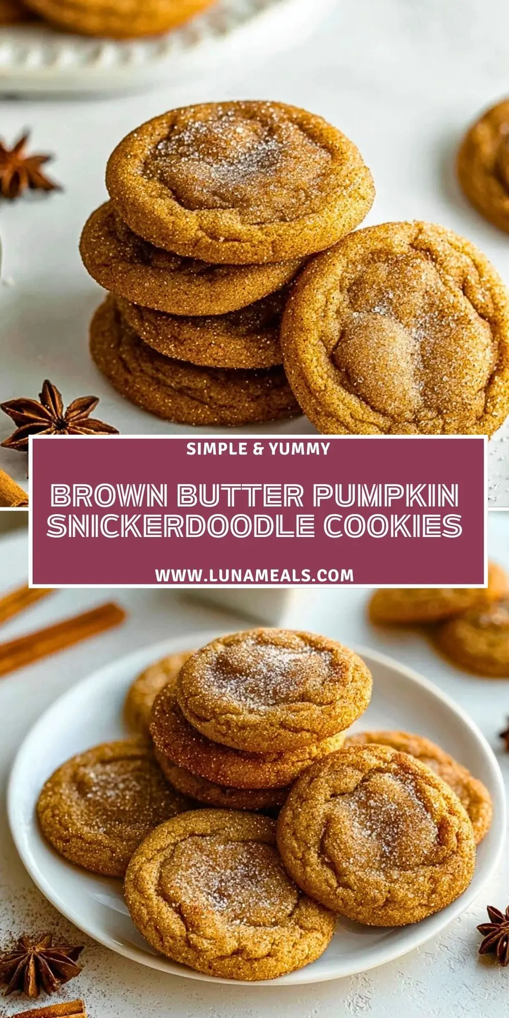 Brown Butter Pumpkin Snickerdoodle Cookies (2)