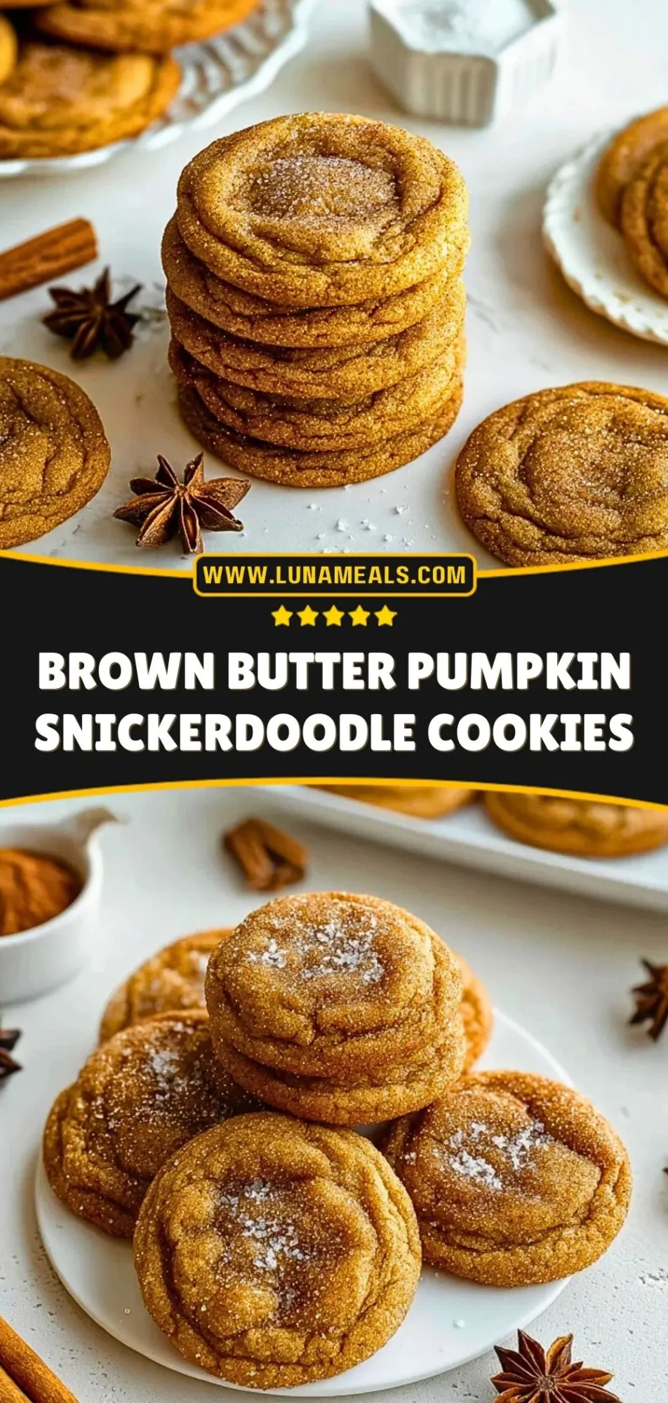 Brown Butter Pumpkin Snickerdoodle Cookies (3)