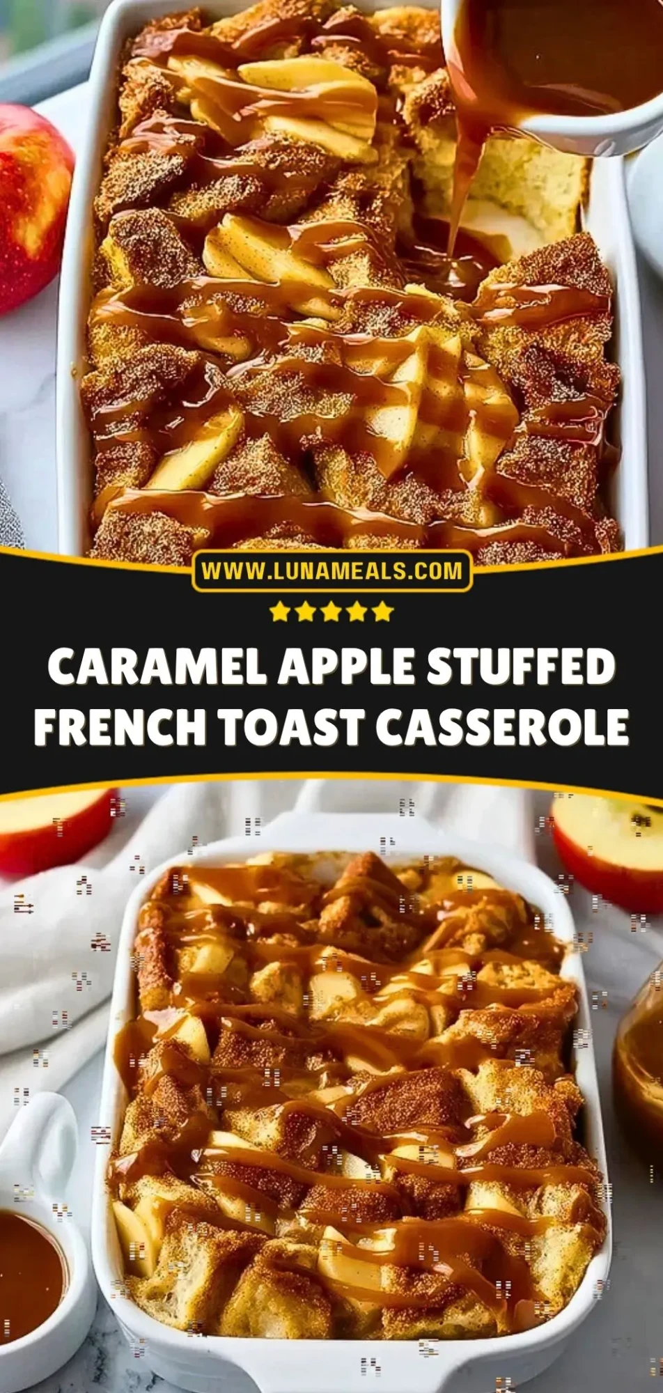 Caramel Apple Stuffed French Toast Casserole (4)