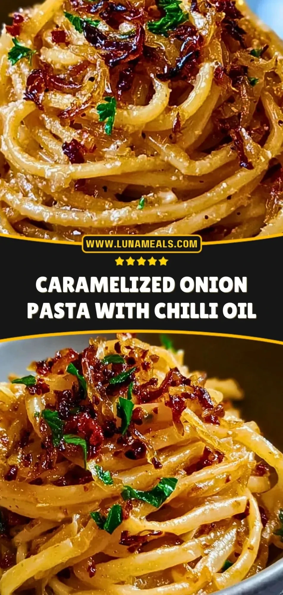 Caramelized Onion Pasta with Chilli Oil (3)