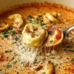 Cheesy Tomato Tortellini Soup