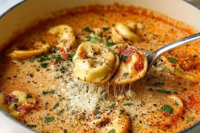 Cheesy Tomato Tortellini Soup