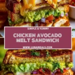 Chicken Avocado Melt Sandwich Pin 1