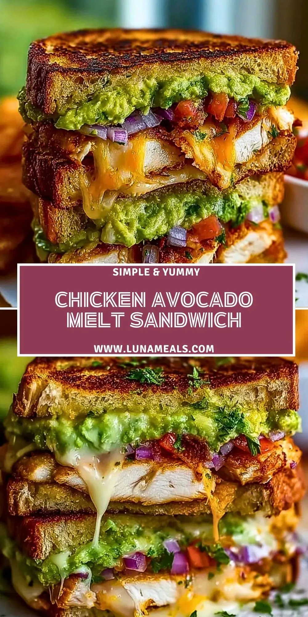 Chicken Avocado Melt Sandwich Pin 1