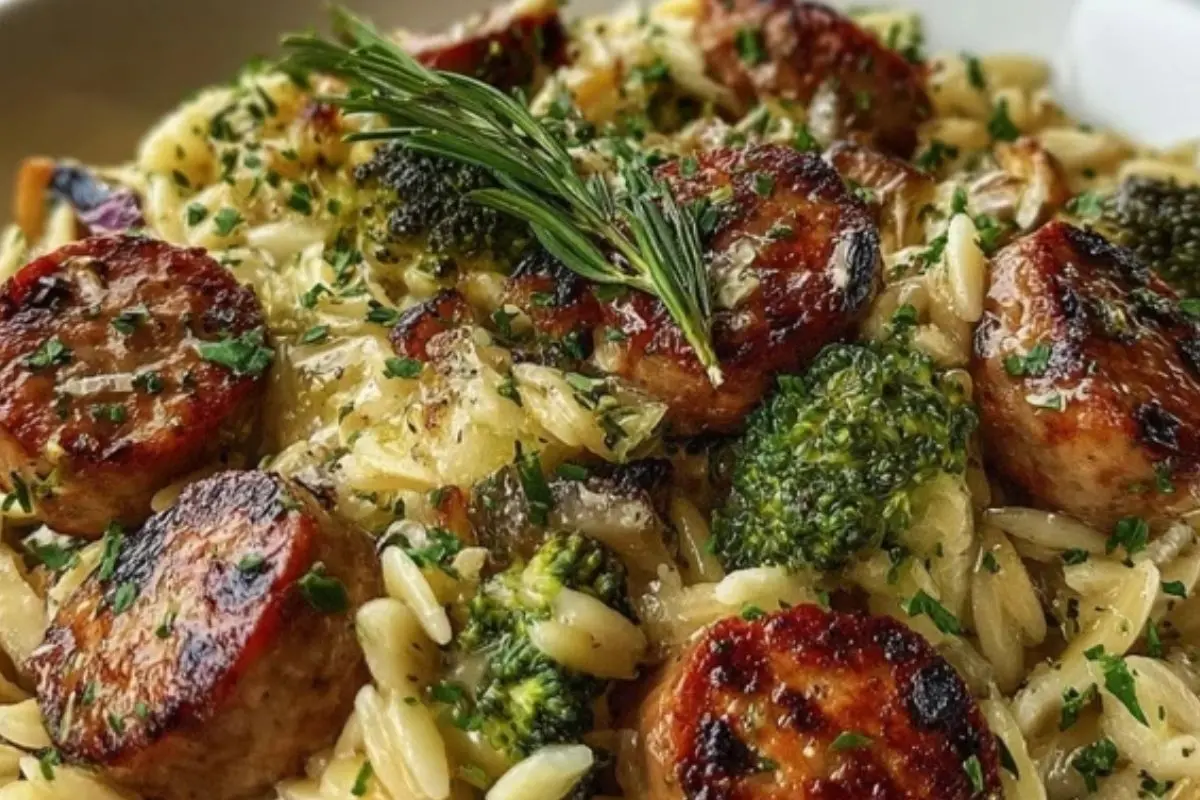 Chicken Sausage and Broccoli Orzo