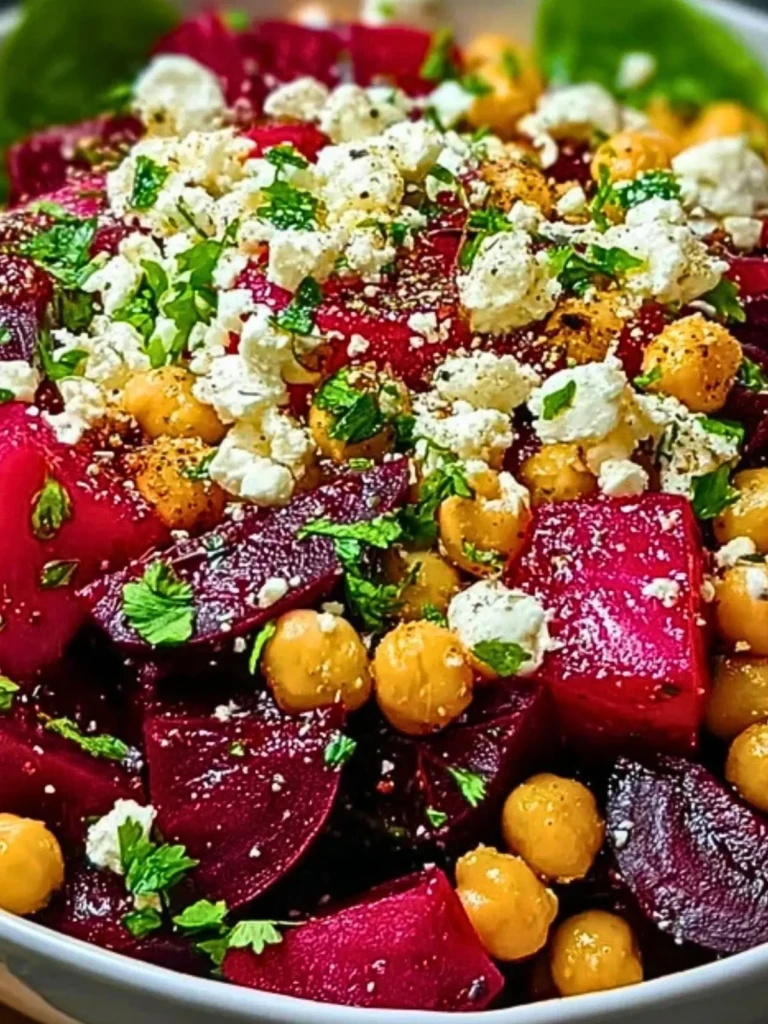 Chickpea, Beet & Feta Salad with Lemon
