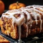 Cinnamon Roll Pumpkin Bread with Cream Cheese Glaze 1