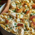 Creamy Garlic Parmesan Chicken Pasta Bake