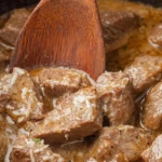 Crockpot Garlic Parmesan Steak Bites