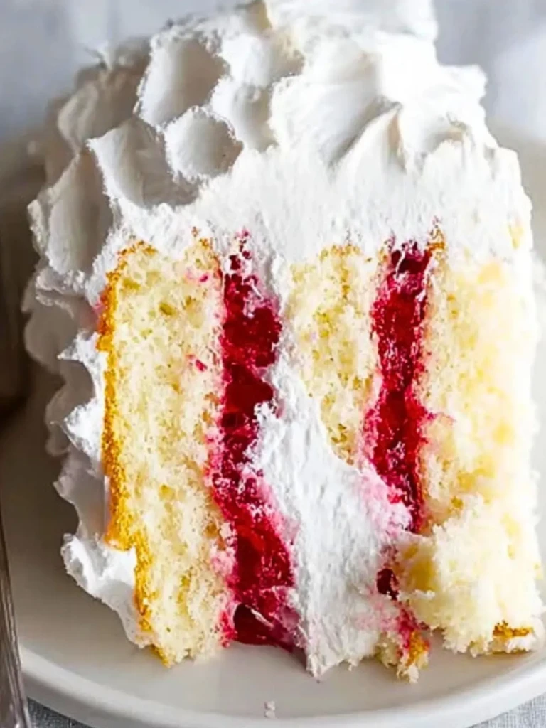 Homemade Raspberry And Cream Angel Food Cake (1)