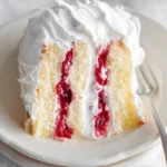 Homemade Raspberry And Cream Angel Food Cake