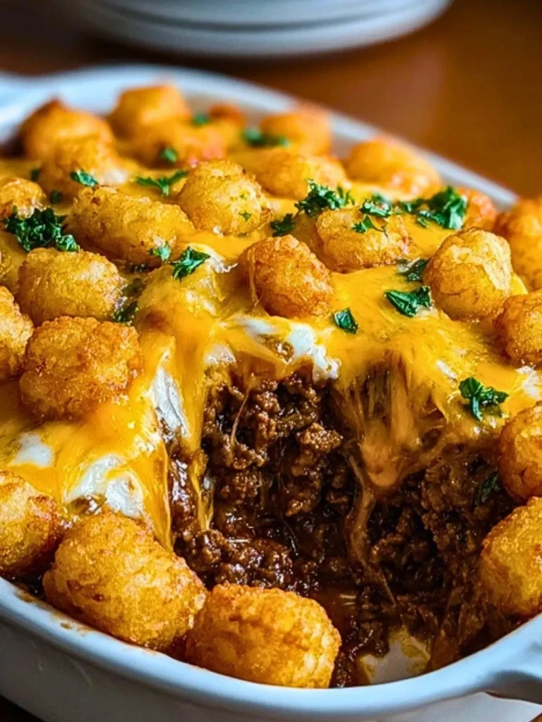 Irresistible Cheeseburger Tater Tot Casserole (1)