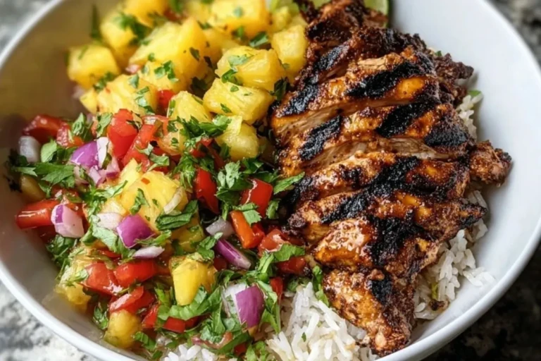 Jerk Chicken Bowl with Pineapple Salsa 1
