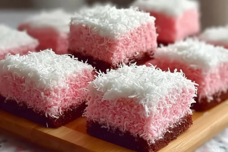 Pink Coconut Snowball Cake Bars