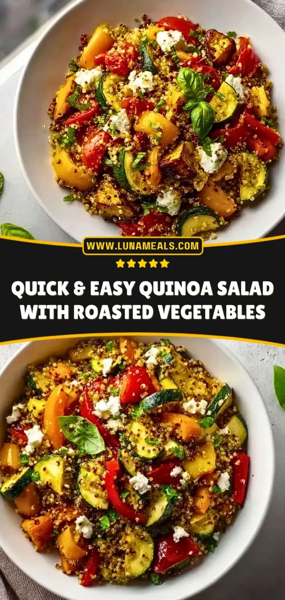 Quick & Easy Quinoa Salad with Roasted Vegetables Pin 2