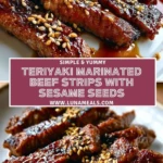 Teriyaki Marinated Beef Strips with Sesame Seeds (2)