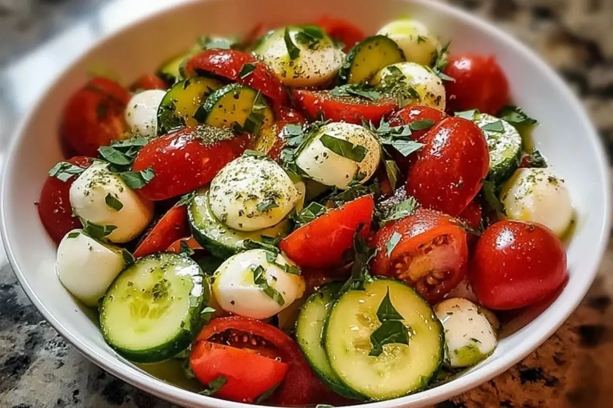 Tomato Cucumber Mozzarella Salad 1