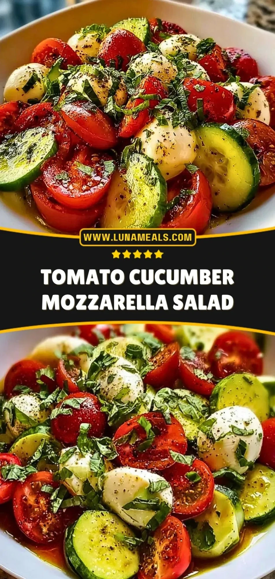 Tomato Cucumber Mozzarella Salad Pin 2