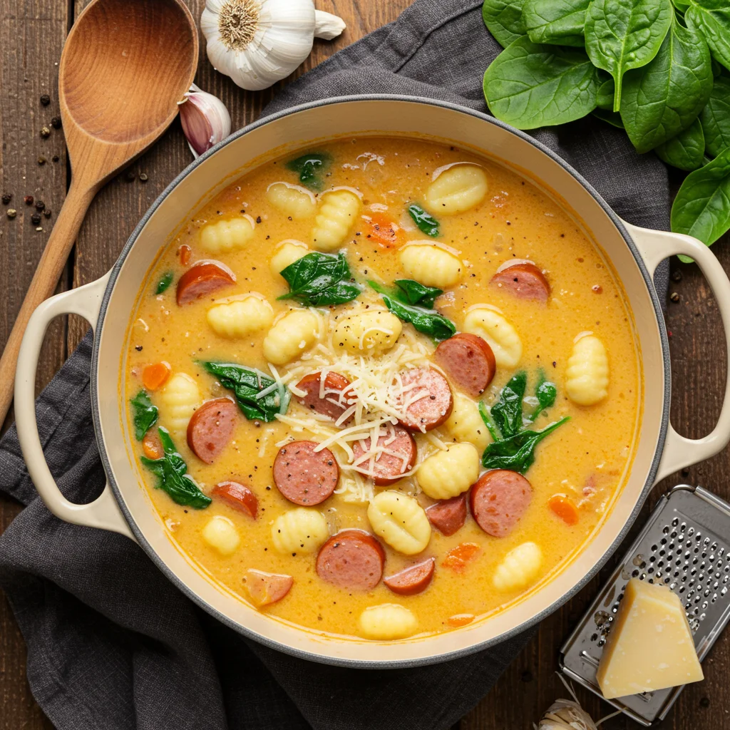 Creamy Kielbasa Gnocchi Soup