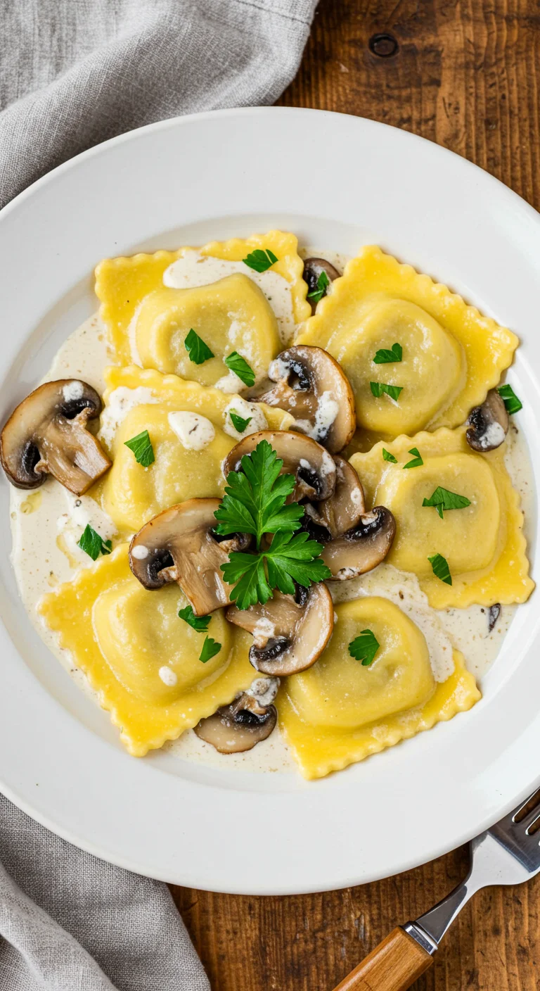 Creamy Mushroom Ravioli