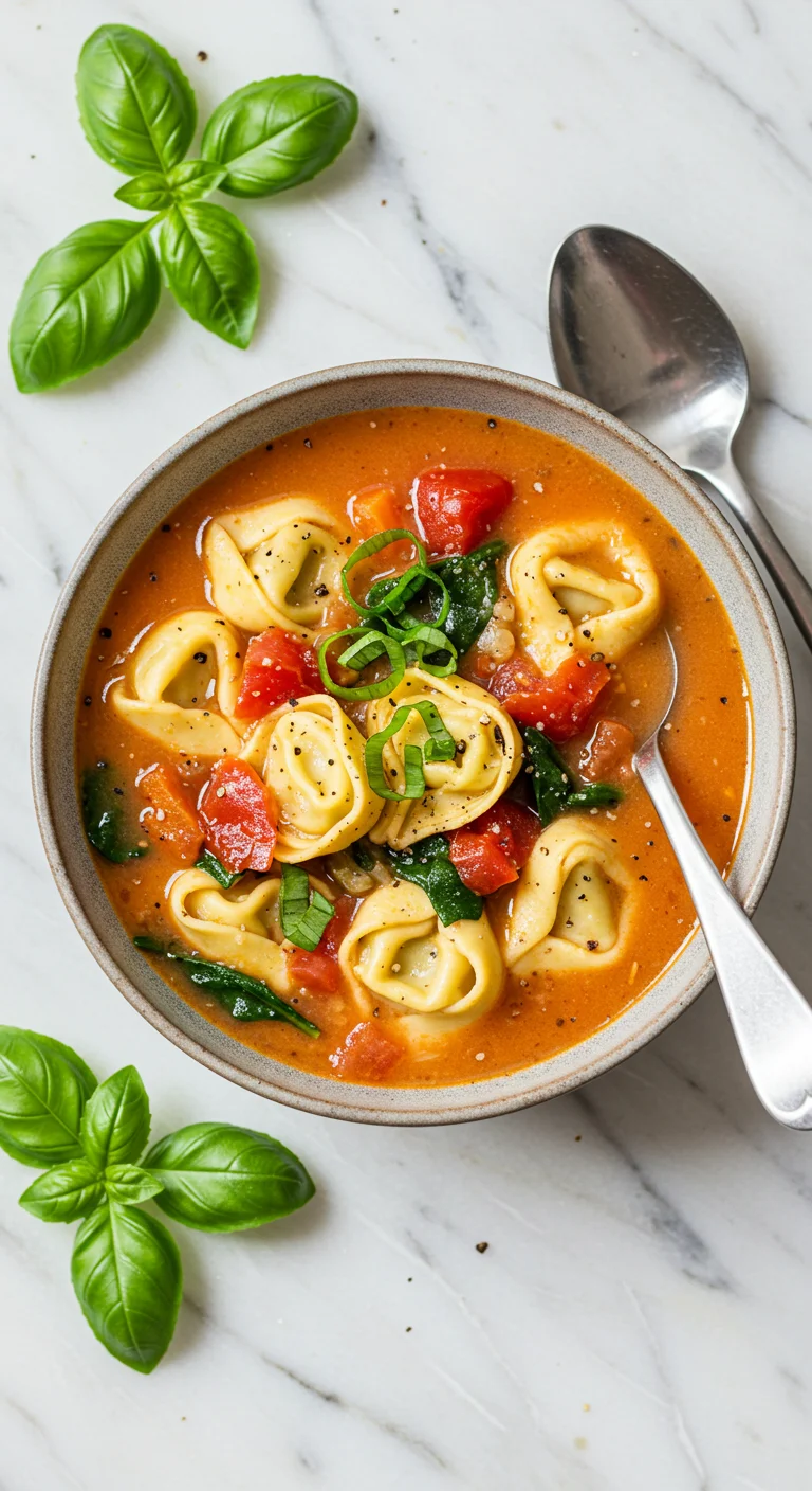 Hearty Vegetarian Tortellini Soup