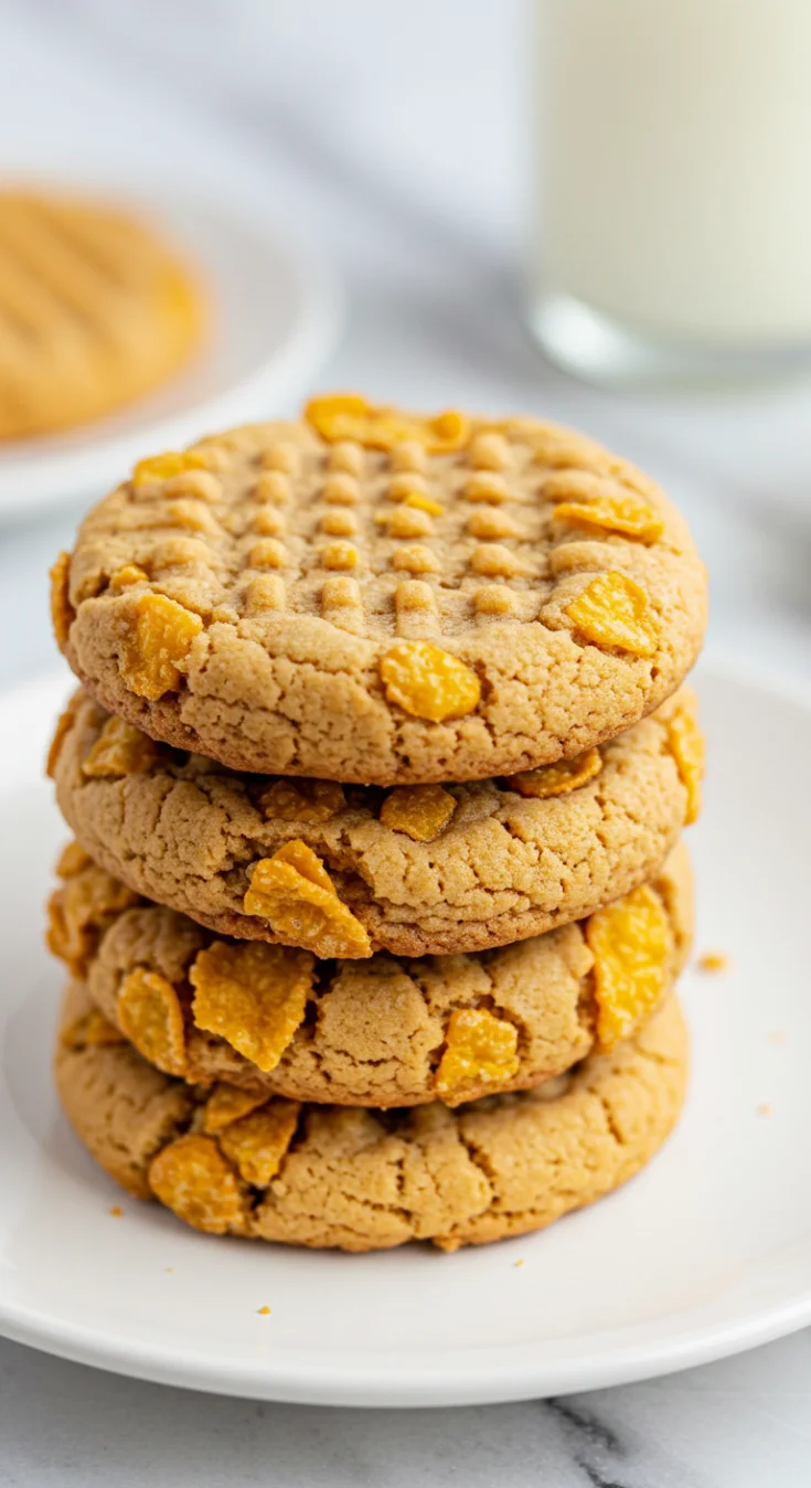 Peanut Butter Cornflake Cookies