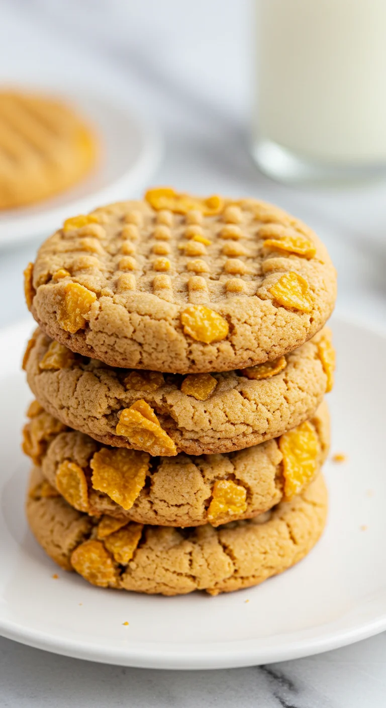 Peanut Butter Cornflake Cookies