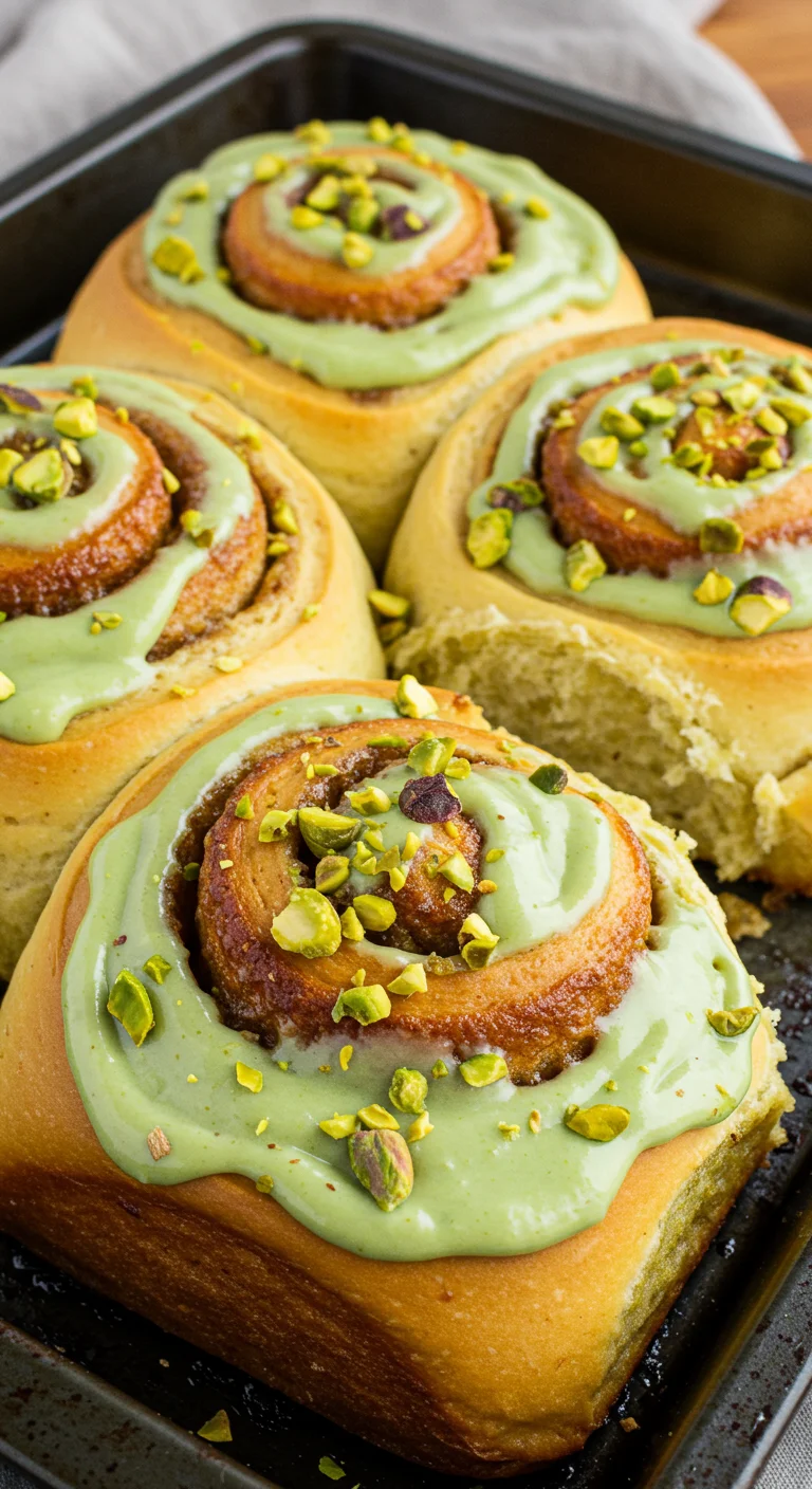 Small Batch Pistachio Cream Cinnamon Rolls
