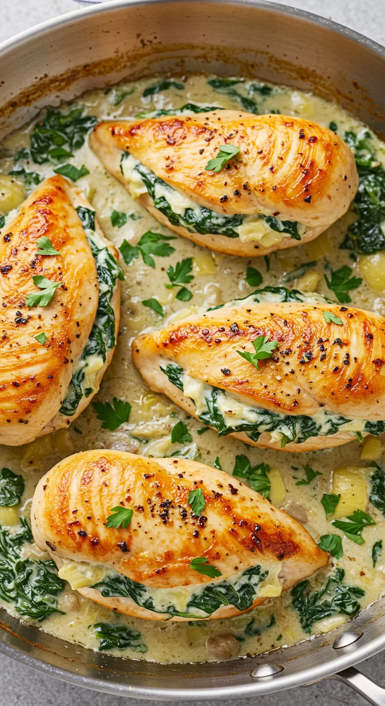 Spinach and Artichoke Stuffed Chicken