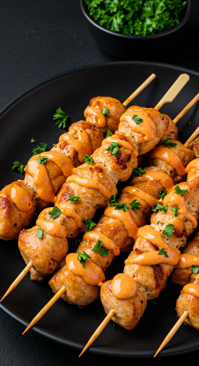 Bang Bang Chicken Skewers