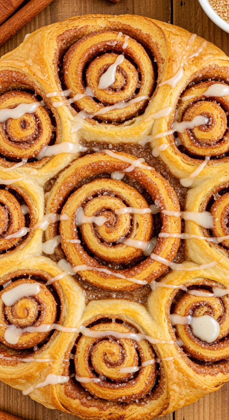 Cinnamon Sugar Pizza made with Crescent Rolls