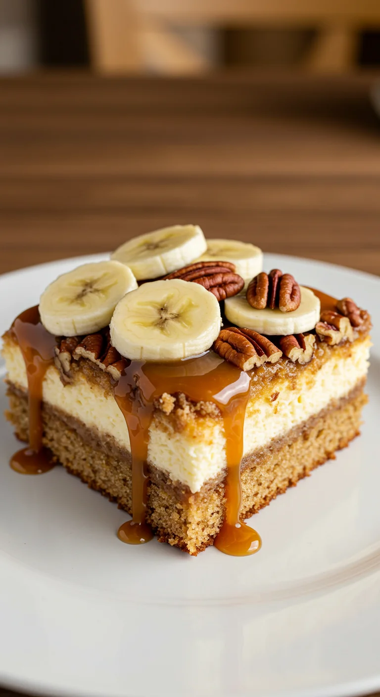Decadent Caramel Banana Pecan Cake