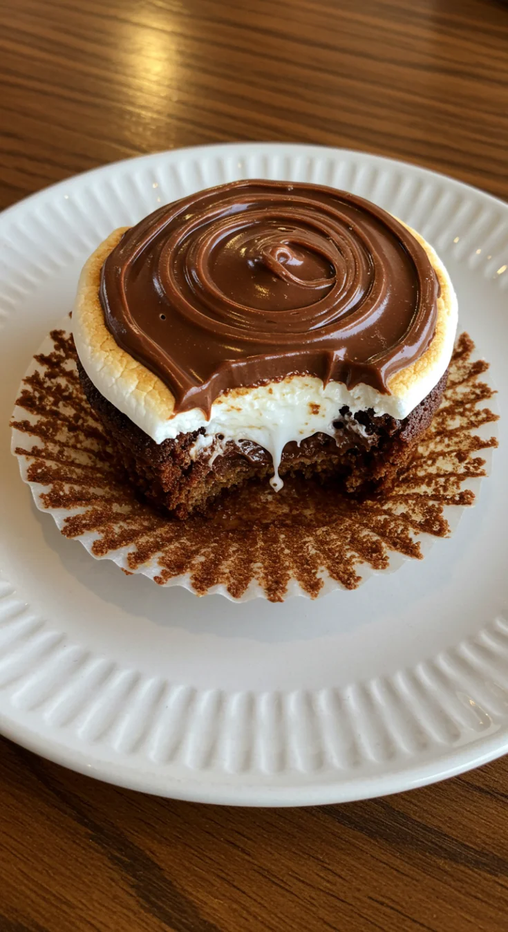 Decadent Chocolate S'mores Cupcakes with Gooey Marshmallow Center