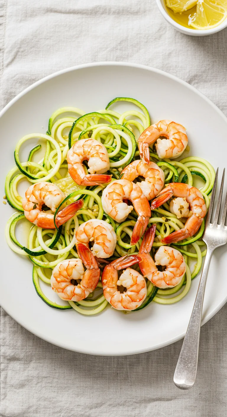 Delicious Lemon Garlic Shrimp with Zucchini Noodles