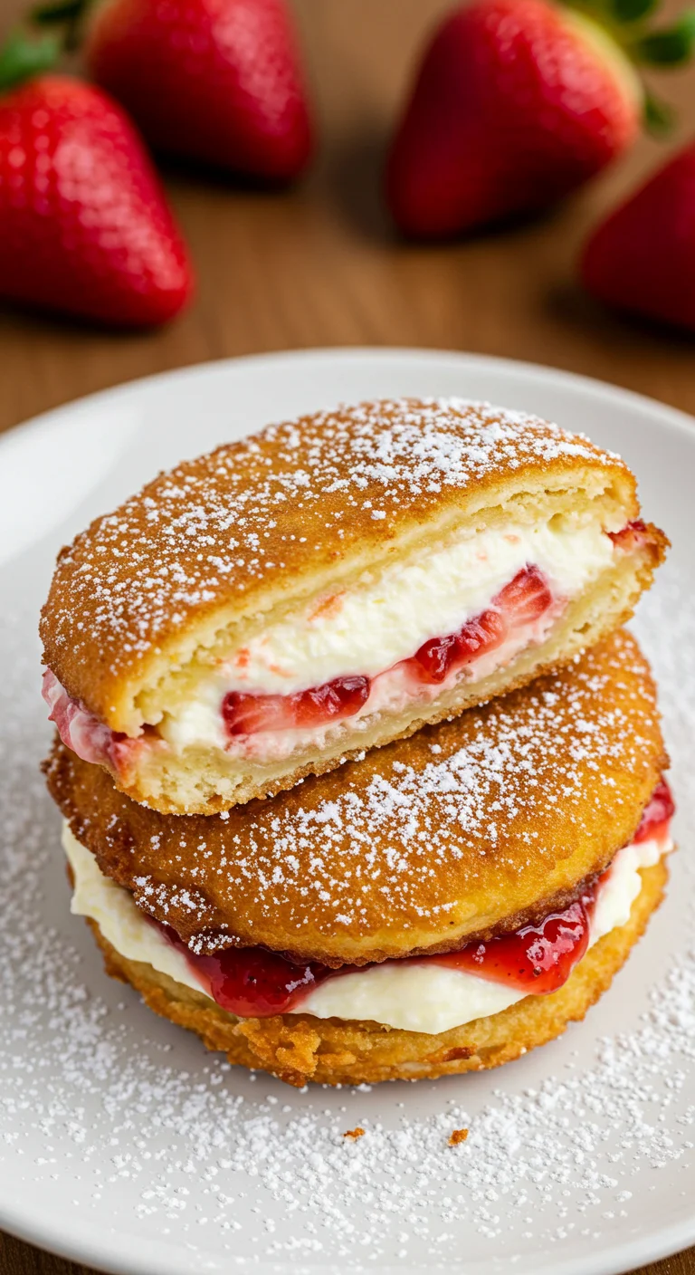 Fried Strawberry Cheesecake Sandwiches