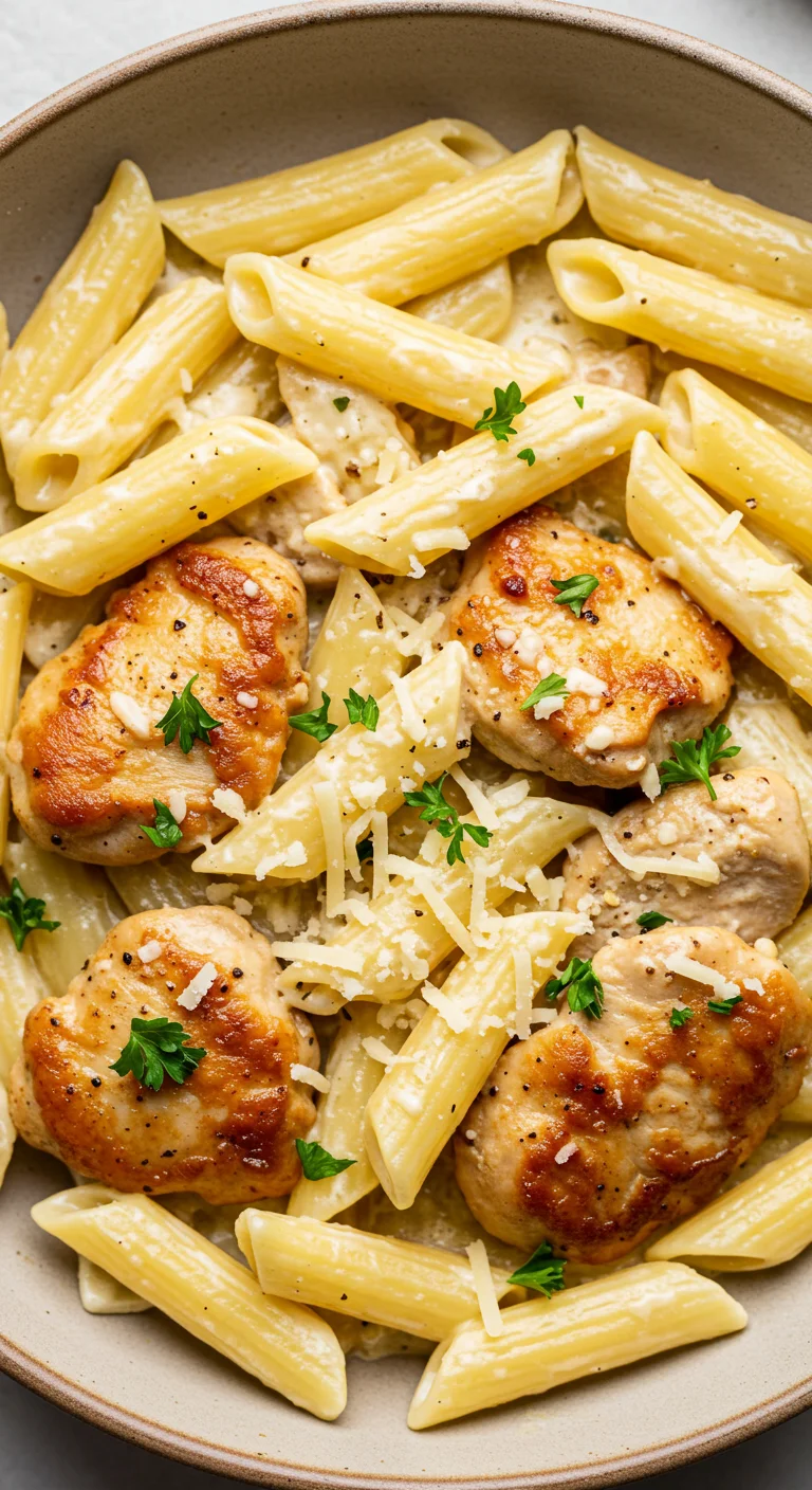 Garlic Butter Chicken with Rigatoni and Parmesan