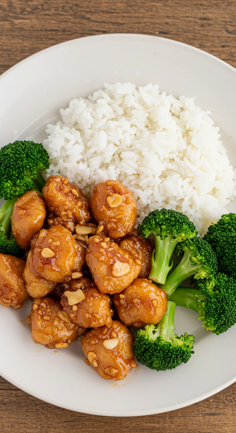 Garlic Chicken Stir Fry with Rice and Broccoli