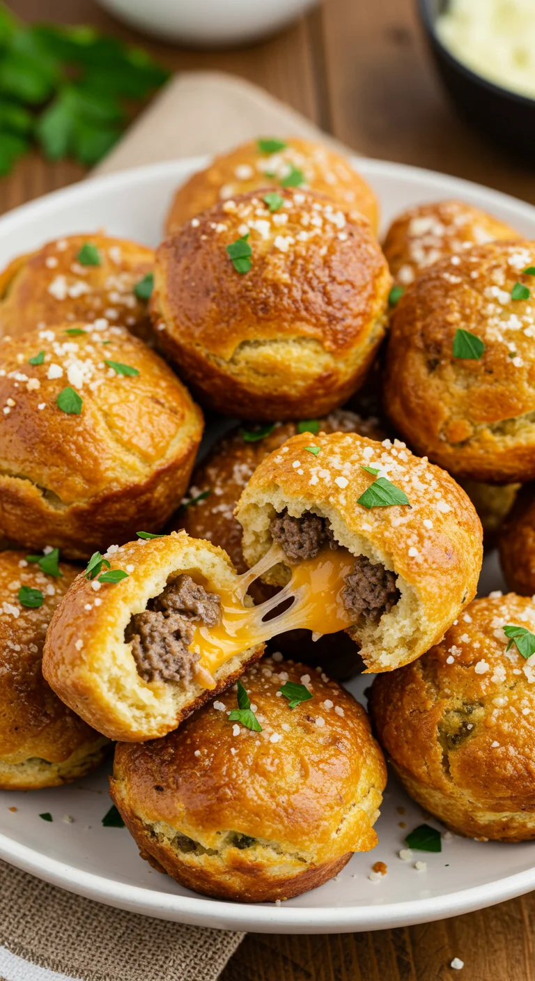 Garlic Parmesan Cheeseburger Bombs
