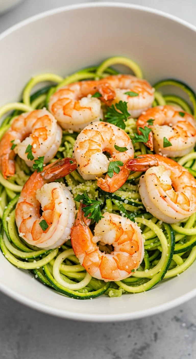 One-Pan Lemon Garlic Shrimp and Zucchini Noodles
