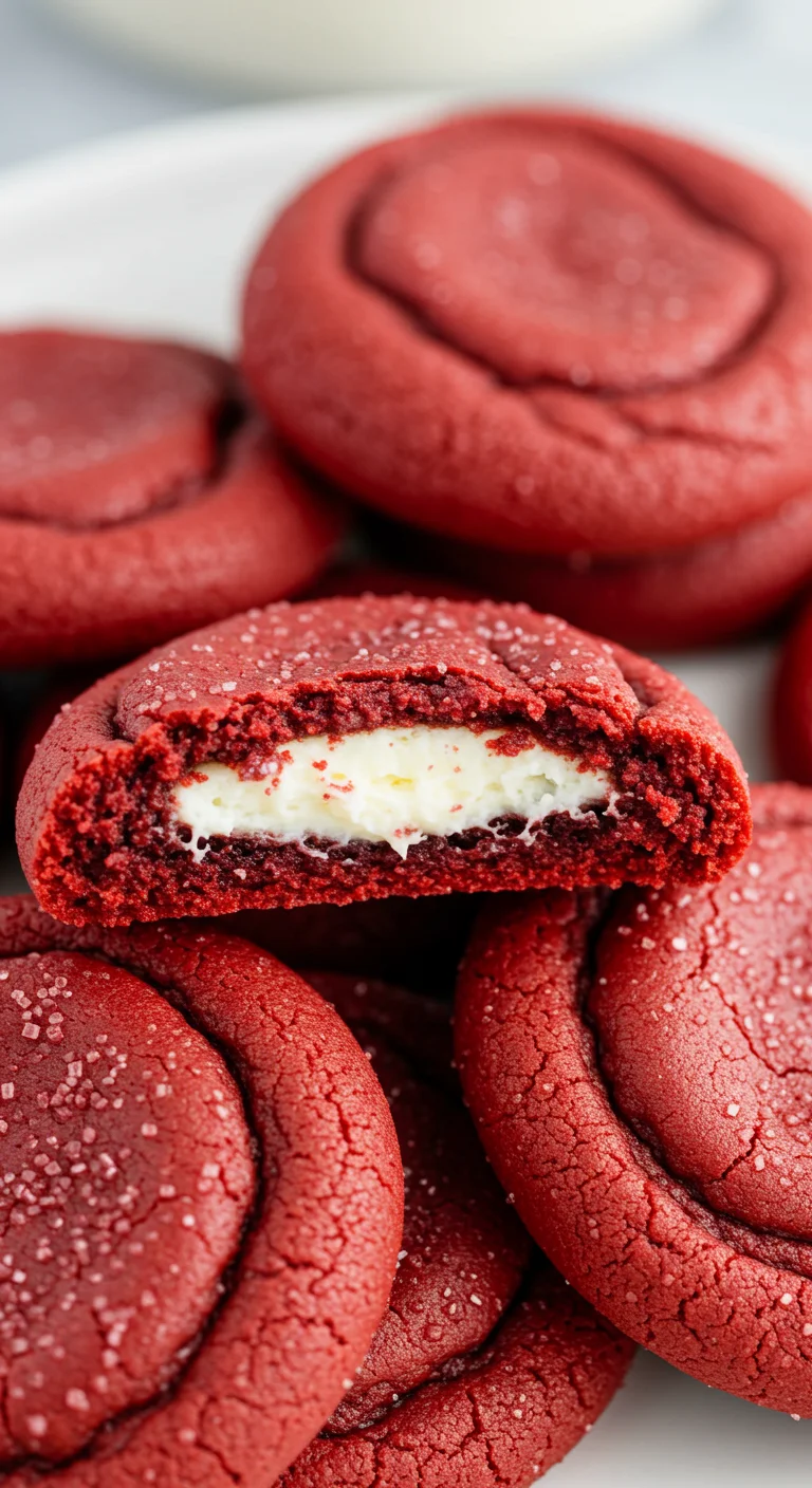 Red Velvet Cheesecake Stuffed Cookies
